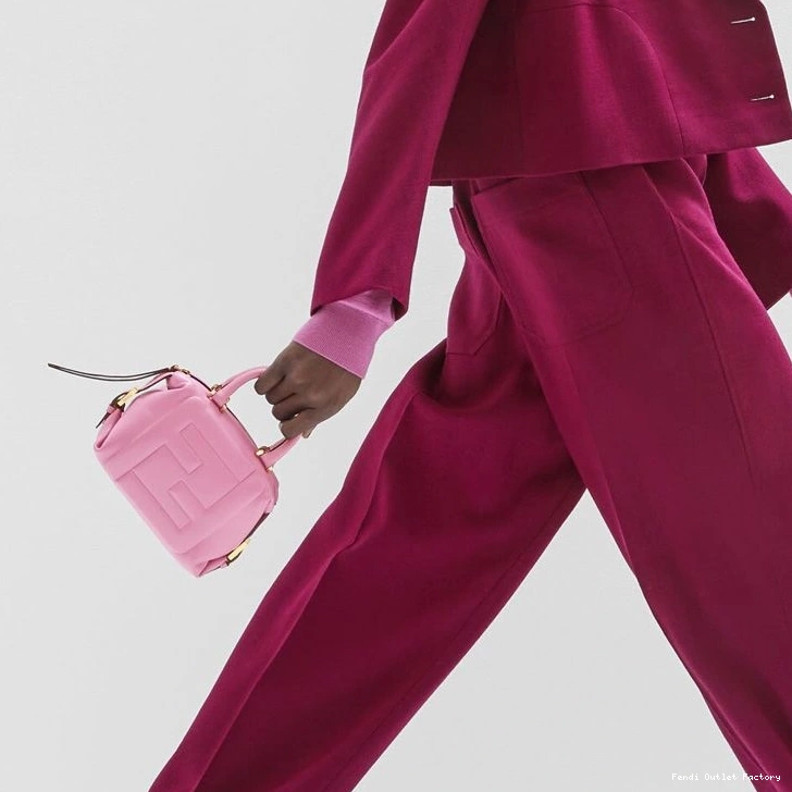 Cheap HOT Nappa Pink Mini Leather Fendi Cube In Bag FF 0809